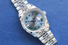 SOLD: ROLEX DATEJUST 36 WIMBLEDON Jubilee 126234 GREEN Rhodium ROMAN Box and Papers 18K Bezel