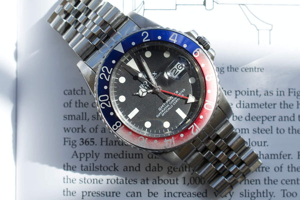 SOLDOUT: 1984 Rolex GMT Master ii Pepsi 16750 Jubilee Bracelet Ghost Bezel Vintage