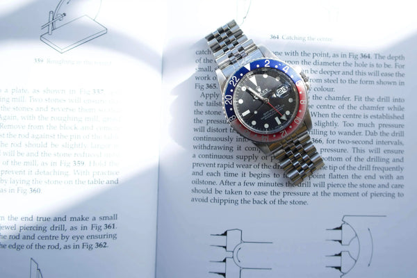 SOLDOUT: 1984 Rolex GMT Master ii Pepsi 16750 Jubilee Bracelet Ghost Bezel Vintage