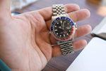 SOLDOUT: 1984 Rolex GMT Master ii Pepsi 16750 Jubilee Bracelet Ghost Bezel Vintage - WearingTime Luxury Watches