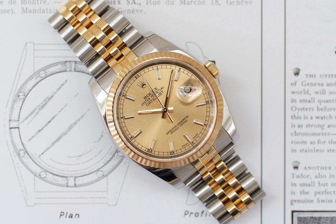 SOLDOUT: 2008/09 Rolex Datejust Champagne Dial 116233 - WearingTime Luxury Watches