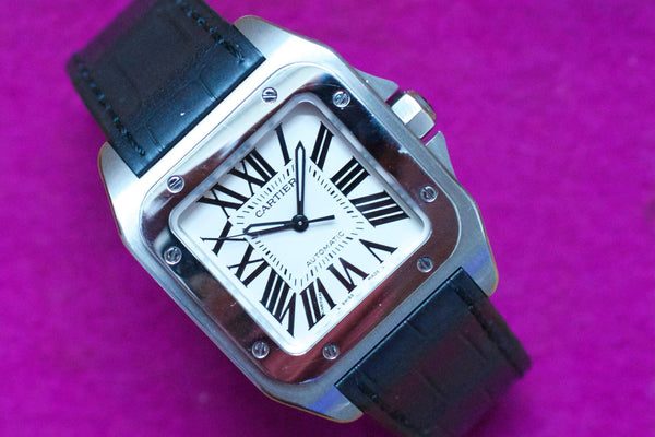 SOLDOUT: Cartier Santos 100 Steel Mid Size W20106X8