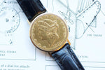 SOLDOUT: Ebel 18K Yellow Gold $20 Hidden Coin Watch Rare - WearingTime Luxury Watches