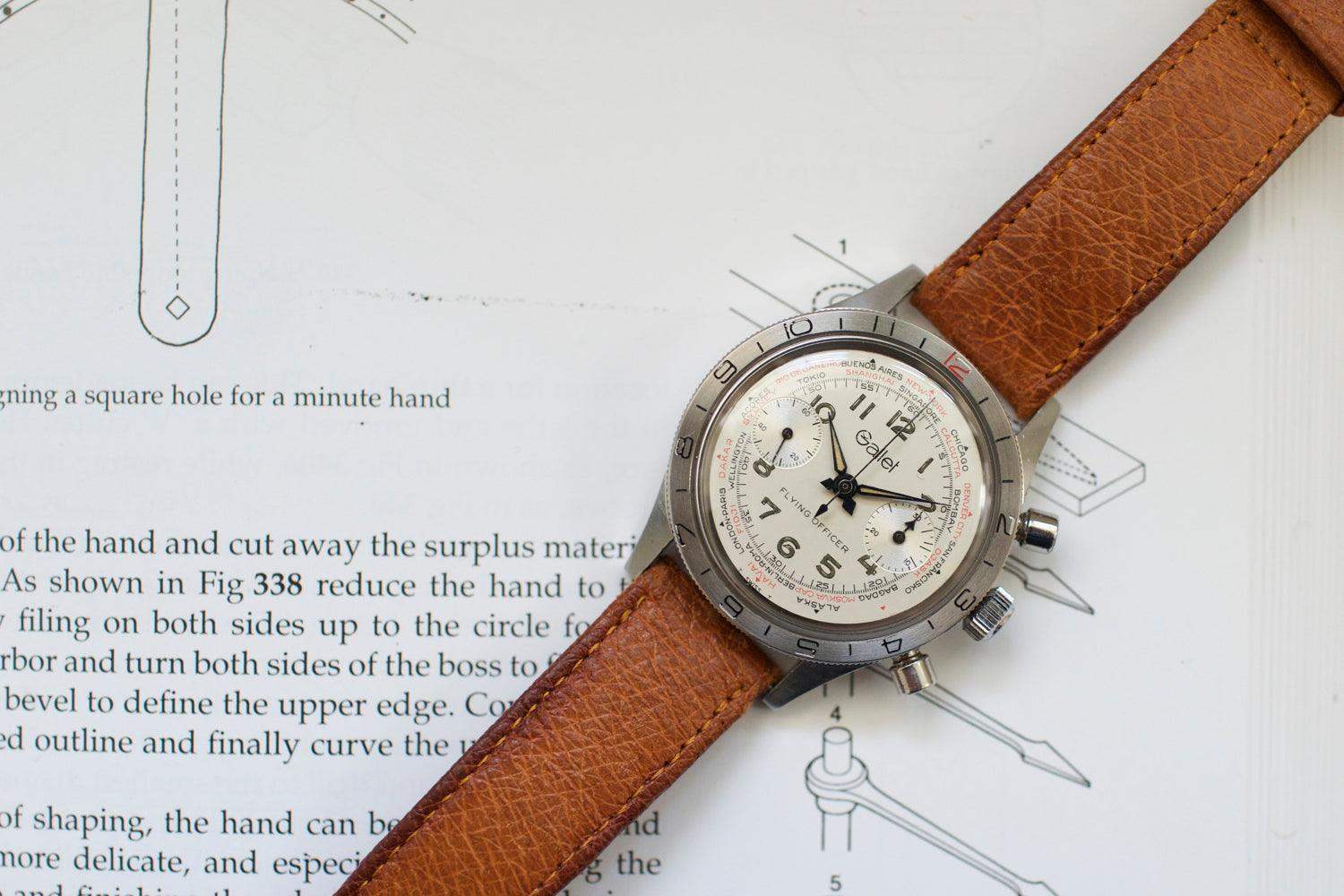 SOLDOUT: Gallet Flying Officer Vintage Chronograph Tritium - WearingTime Luxury Watches