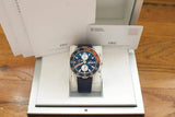 IWC Aquatimer chronograph with blue dial and black strap in original box with documents