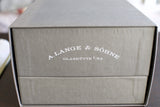 Luxury watch box with A. Lange & Söhne Glashütte I/SA logo, premium packaging