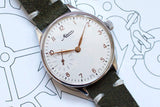 Minerva 140th Anniversary limited edition men’s watch with leather strap and minimalist dial