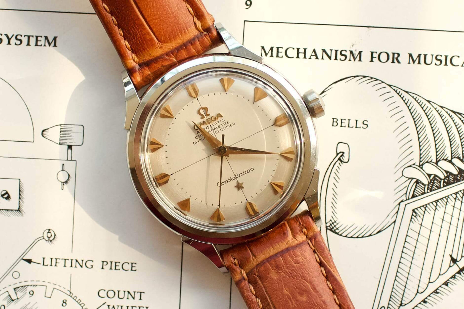 SOLDOUT: Omega Constellation Pink Gold Arrowhead Markers Ref. 2852 - WearingTime Luxury Watches