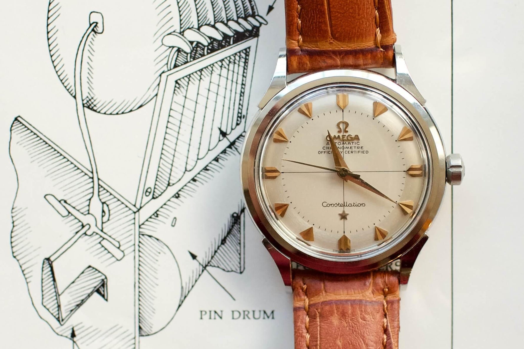 SOLDOUT: Omega Constellation Pink Gold Arrowhead Markers Ref. 2852 - WearingTime Luxury Watches
