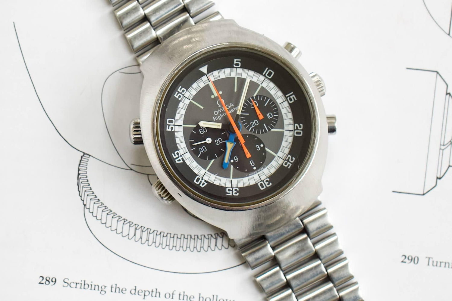 SOLDOUT: Omega FlightMaster Chronograph 1970s Vintage Reference 145.036 One Owner PAPERS - WearingTime Luxury Watches