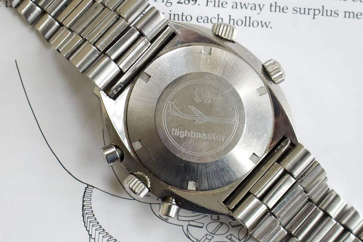 SOLDOUT: Omega FlightMaster Chronograph 1970s Vintage Reference 145.036 One Owner PAPERS - WearingTime Luxury Watches