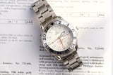 Omega Seamaster GMT luxury watch with silver dial and stainless steel bracelet