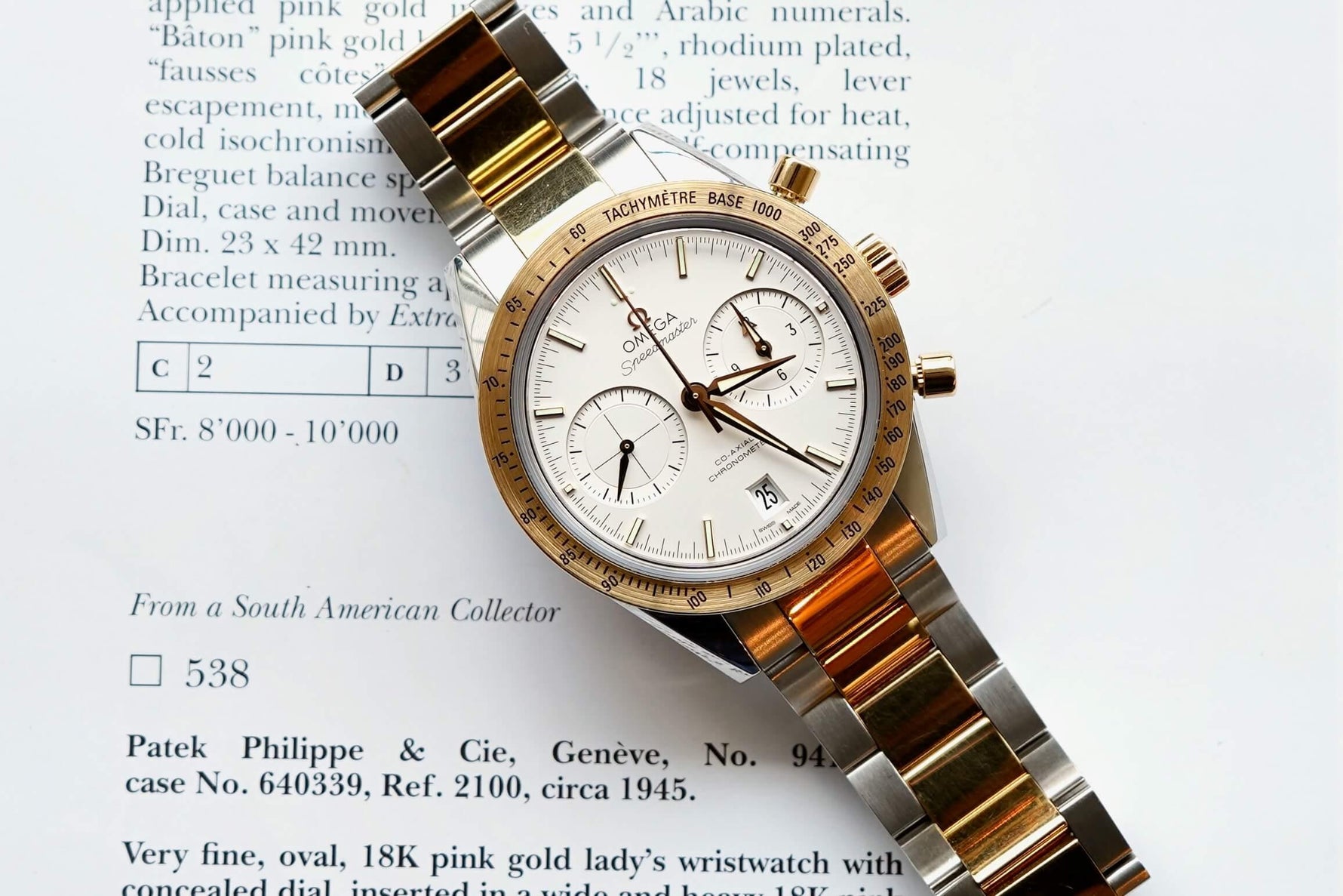 SOLDOUT: Omega Speedmaster ‘57 Co-Axial Chronograph Stainless Steel & 18K Red Gold Men’s Watch - WearingTime Luxury Watches