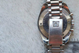 Close up of Omega Speedmaster Professional Moonwatch stainless steel bracelet and caseback