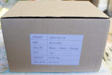 Cardboard shipping box with product label showing order details and color information.