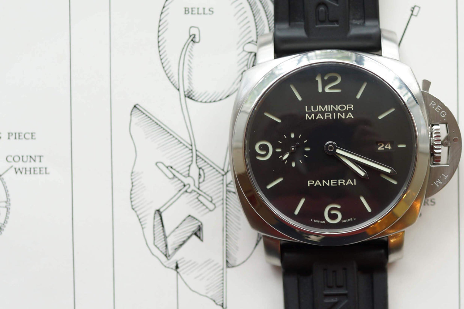 SOLDOUT: Panerai PAM 312 Luminor Marina Men's Watch 44mm - WearingTime Luxury Watches