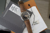 Panerai PAM 424 luxury watch with brown leather strap, box, and certification papers