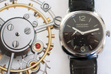 Luxury Swiss-made Panerai Radiomir wristwatch with black leather strap and black dial