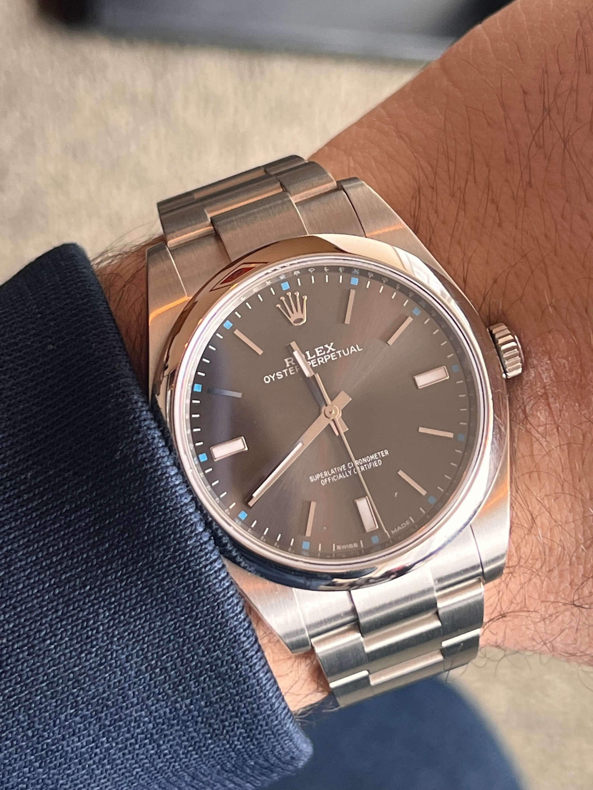 SOLDOUT: Rolex 114300 Oyster Perpetual 39mm Rhodium Dial Box and Papers One Owner - WearingTime Luxury Watches