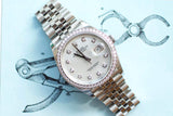 Rolex Datejust luxury watch with diamond bezel and silver jubilee bracelet