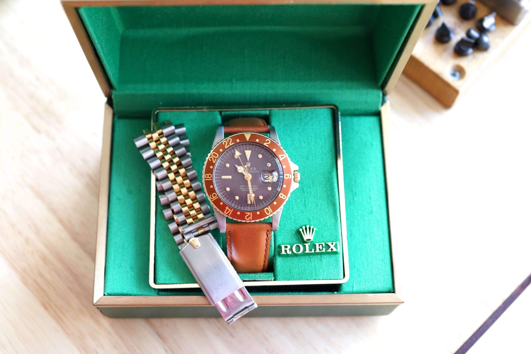 SOLDOUT: Rolex 1675 GMT Matte Nipple Dial Two Tone - WearingTime Luxury Watches