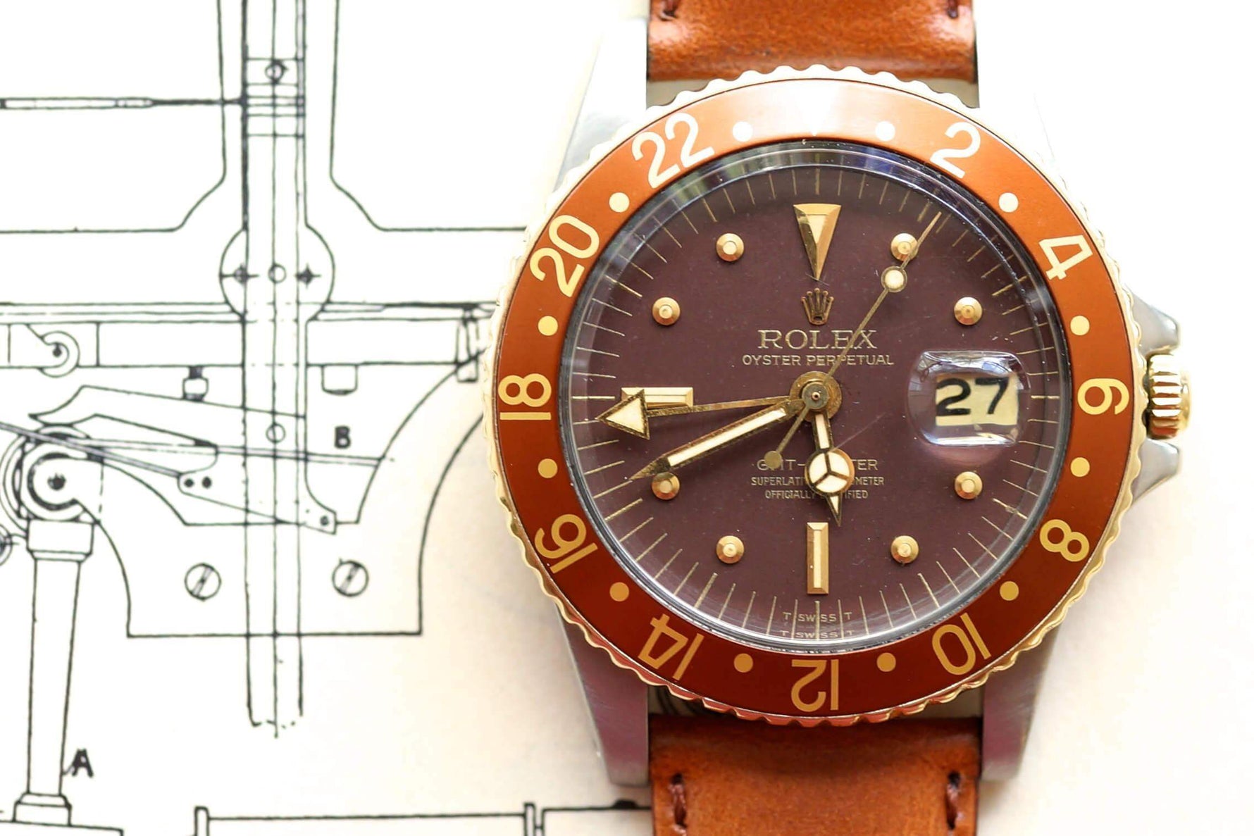SOLDOUT: Rolex 1675 GMT Matte Nipple Dial Two Tone - WearingTime Luxury Watches