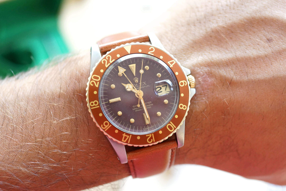 SOLDOUT: Rolex 1675 GMT Matte Nipple Dial Two Tone - WearingTime Luxury Watches