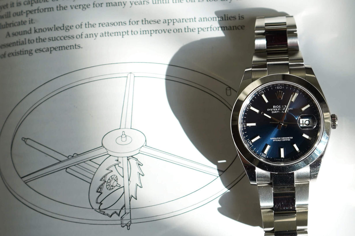 SOLDOUT: Rolex Datejust 41 Smooth Bezel ref 126300 Blue Stick Dial Box and Papers - WearingTime Luxury Watches