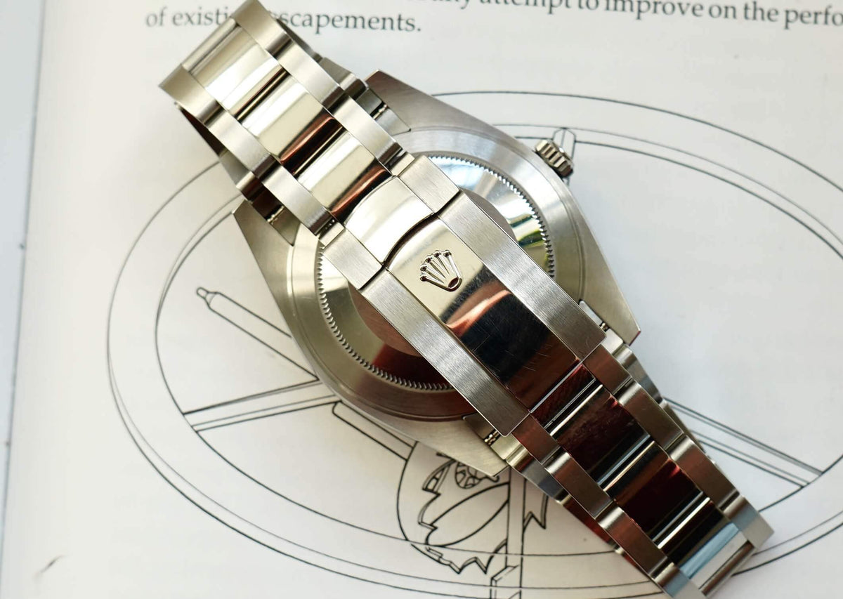 SOLDOUT: Rolex Datejust 41 Smooth Bezel ref 126300 Blue Stick Dial Box and Papers - WearingTime Luxury Watches