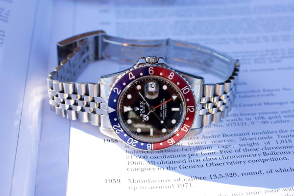 SOLDOUT: Rolex GMT 16750 Pepsi Blue Red Glossy 1982