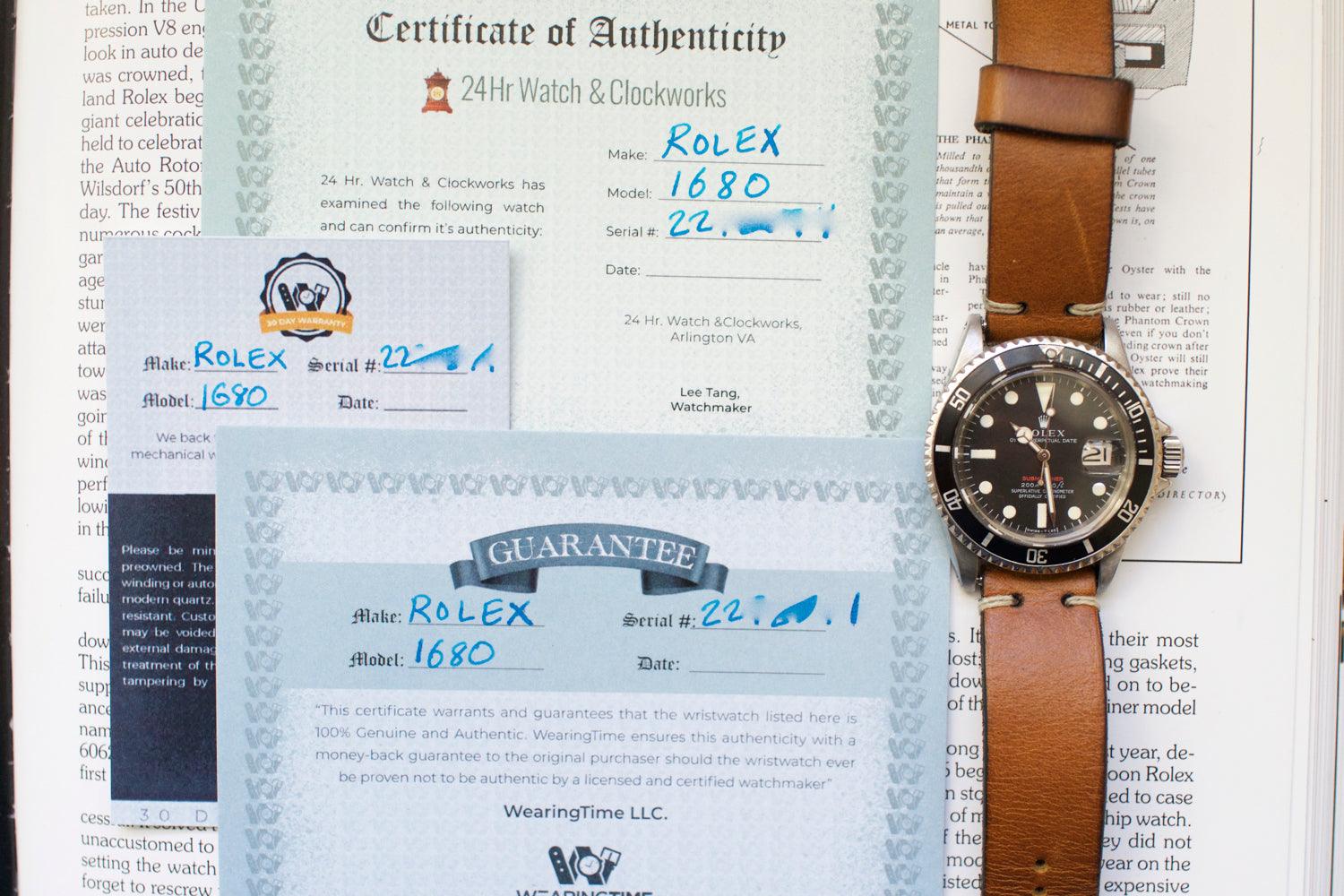 SOLDOUT: Rolex RED Submariner Date 1680 METERS FIRST 1969 - WearingTime Luxury Watches