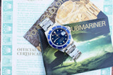 SOLDOUT: Rolex Submariner 16610 "Steel Bluesy" Blue Dial Blue Bezel PAPERS