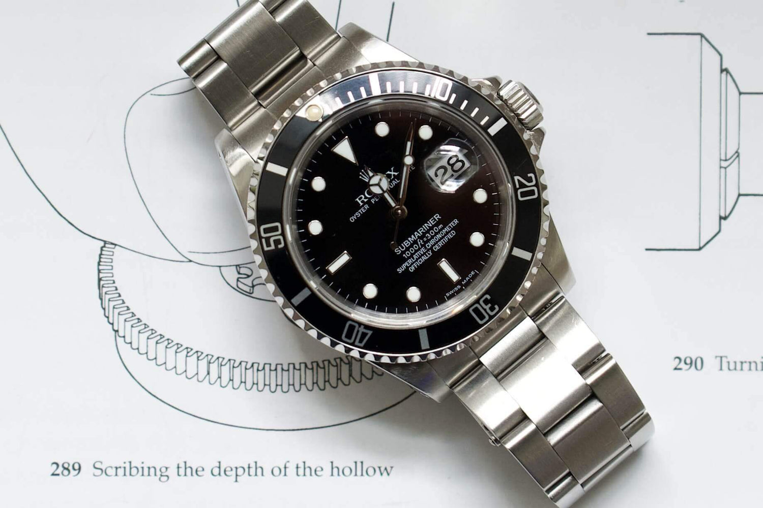 SOLDOUT: Rolex Submariner Date 16610 Mens Black Dial - WearingTime Luxury Watches