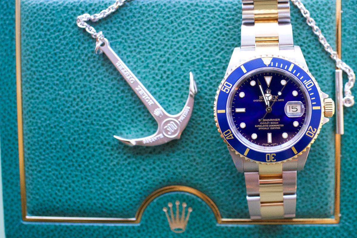 SOLDOUT: Rolex Submariner Two Tone 16613 "Bluesy" Box and Papers 2003 - WearingTime Luxury Watches