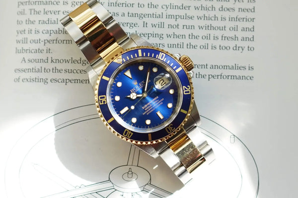 SOLDOUT: ROLEX TWO TONE SUBMARINER 16613 "BLUESY" 1999 Swiss Only Transitional