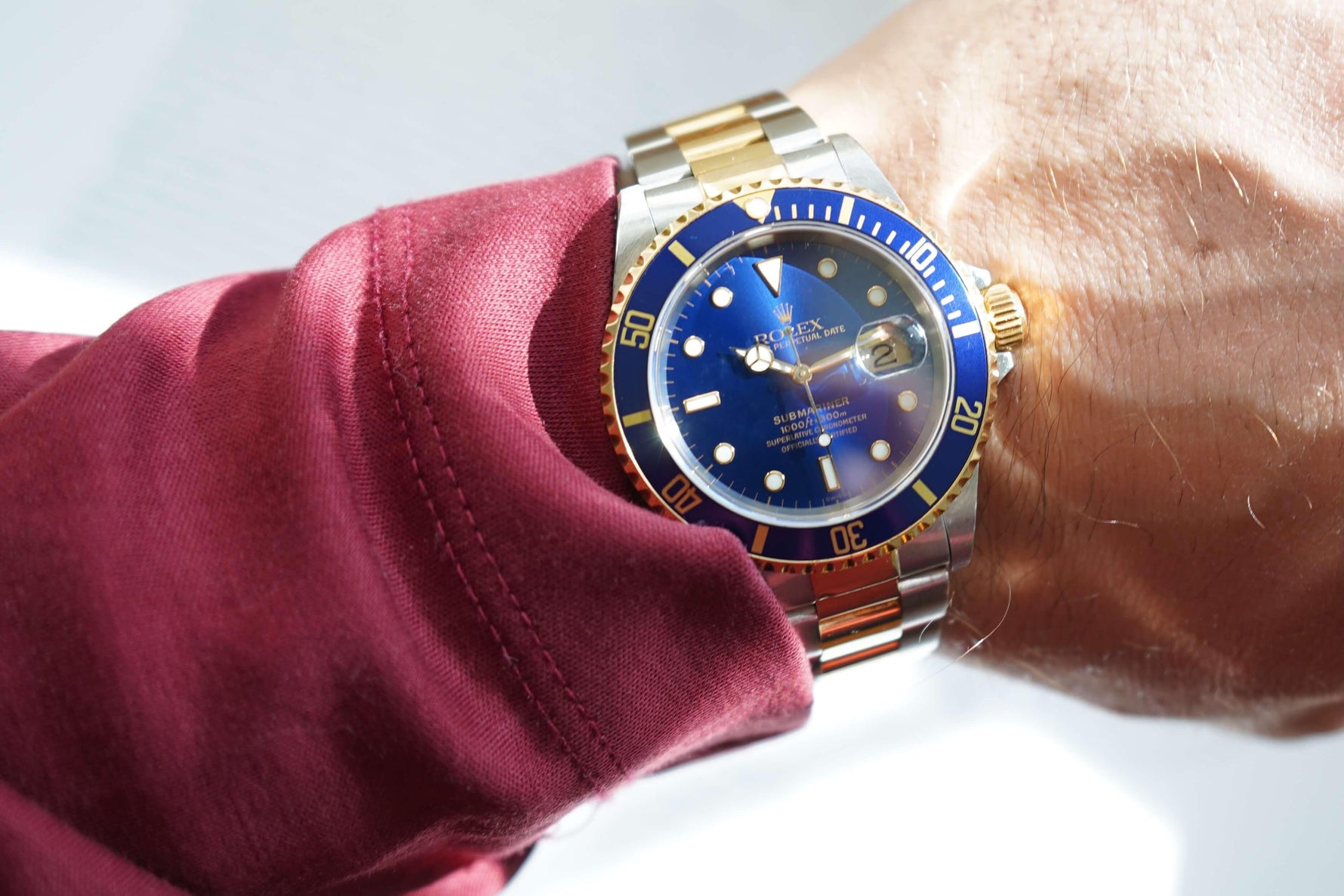 SOLDOUT: ROLEX TWO TONE SUBMARINER 16613 "BLUESY" 1999 Swiss Only Transitional - WearingTime Luxury Watches