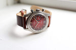 SOLDOUT: Sandoz Valjoux 7734 Vintage Chronograph Red Vignette Dial - WearingTime Luxury Watches