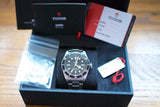 Tudor Black Bay 41mm automatic luxury watch with stainless steel bracelet in original box with papers