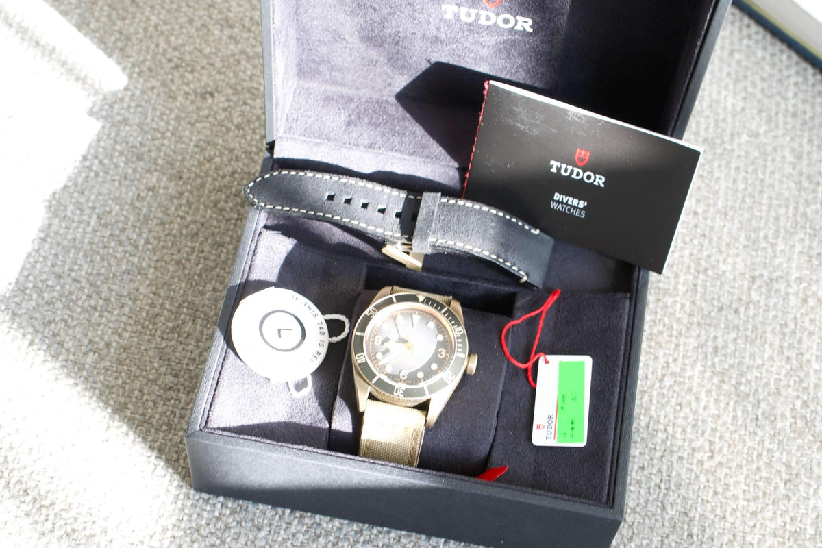 SOLDOUT: Tudor Heritage Black Bay Bronze 79250BA Slate Grey Dial Box and Tag 43MM - WearingTime Luxury Watches