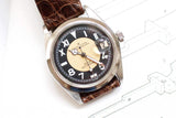 Pre-owned Tudor Prince Oyster Date California Dial watch with brown leather strap