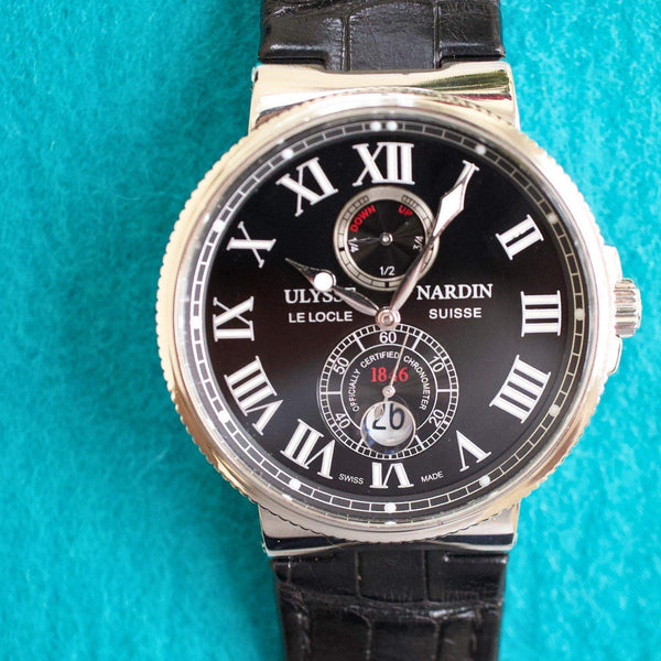 SOLDOUT: Ulysse Nardin Maxi Marine 263-67 Date Power Reserve 200m Black Stainless Steel Box 2010