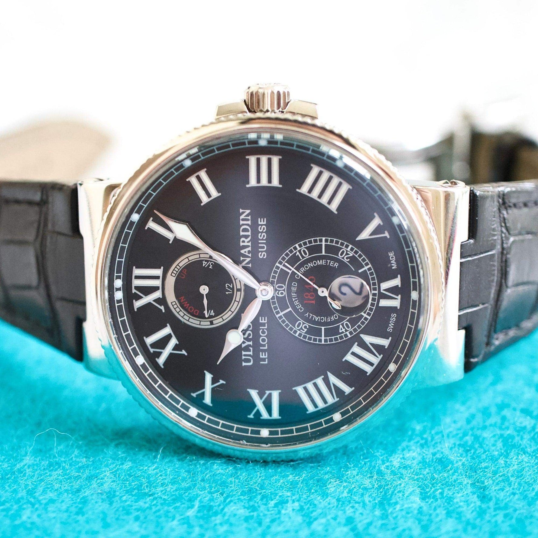 Ulysse Nardin Maxi Marine 263-67 Date Power Reserve 200m Black Stainless Steel Box 2010 - WearingTime Luxury Watches