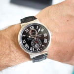 Ulysse Nardin Maxi Marine 263-67 Date Power Reserve 200m Black Stainless Steel Box 2010 - WearingTime Luxury Watches
